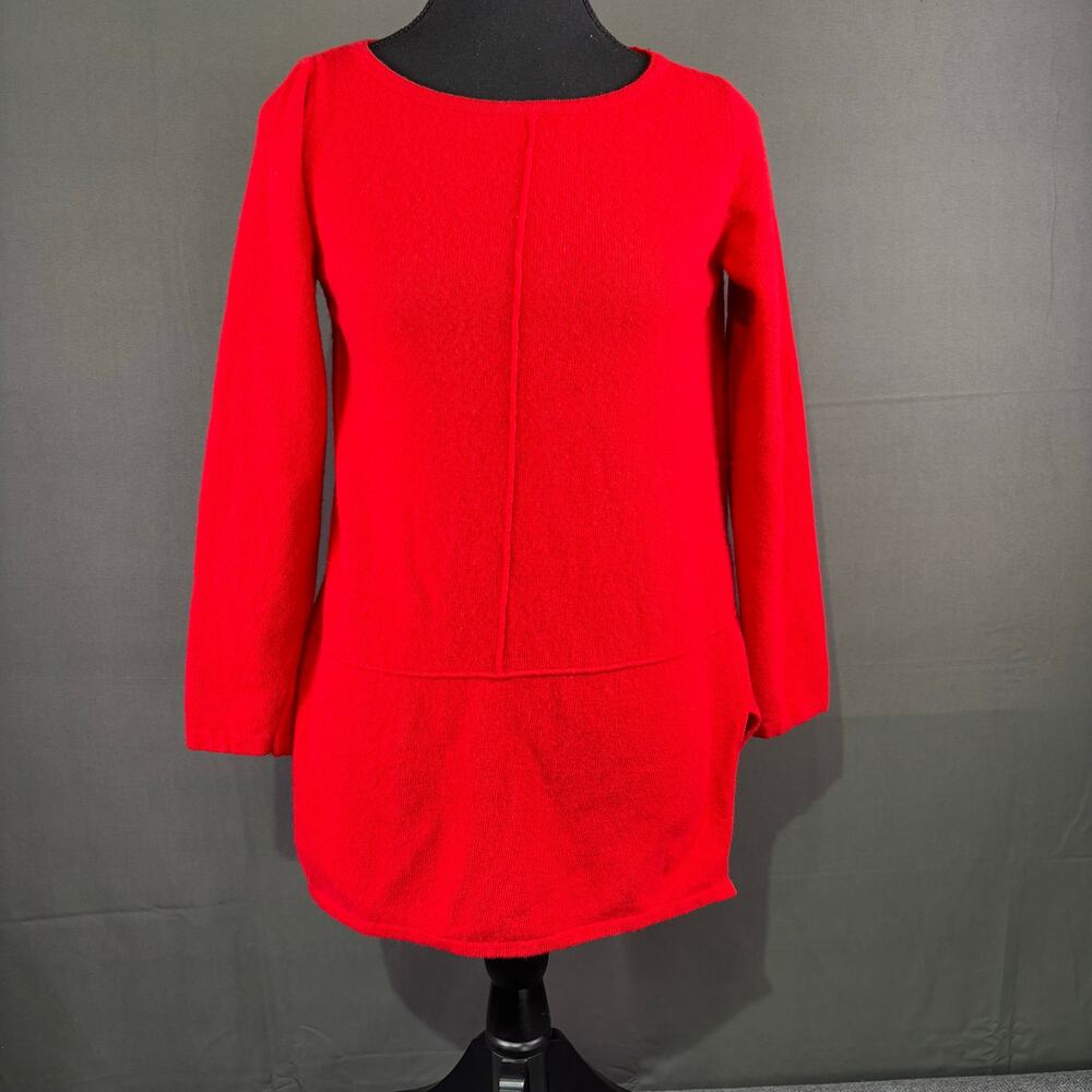 Bianco & Blu Sweater Women’s M Wool Cashmere Blend Made in Italy Soft Cozy Red